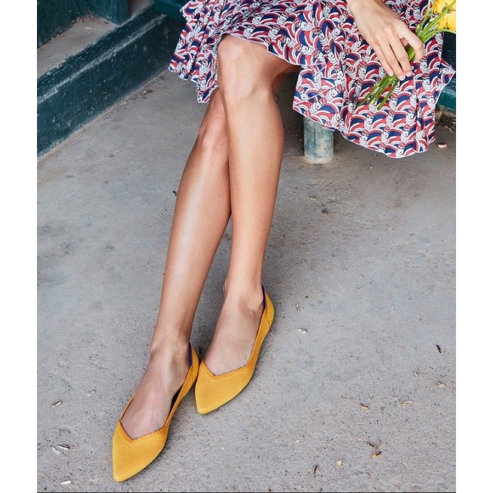 Rothy's Mustard Yellow Pointed Flats